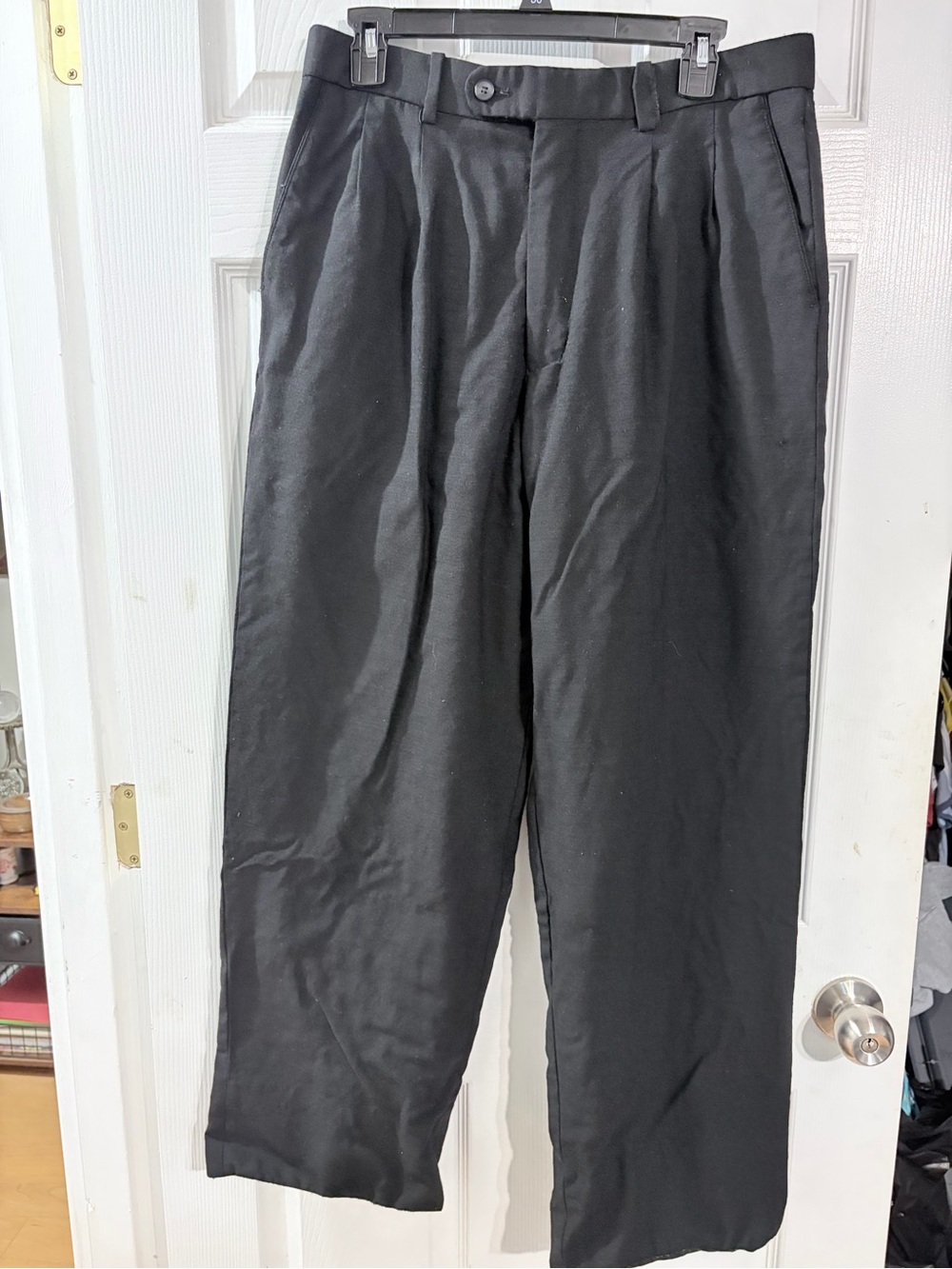 Vintage Phat Farm Black 100% Virgin Wool Pleated Dress Pants W34 Y2K